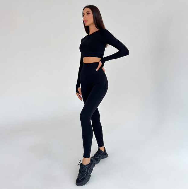Легінси Темно Чорні з Push-Up Ефектом