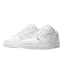 Jordan 1 Low Triple White Tumbled Leather 553558-130