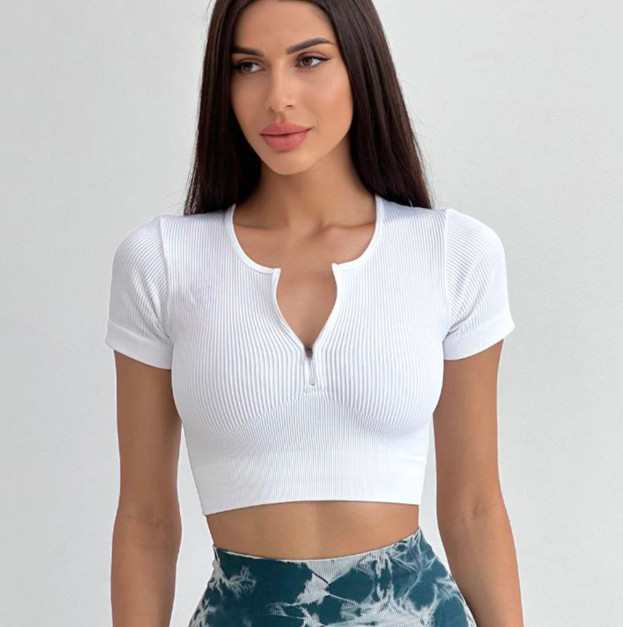 Кроп Топ на Застібці Спортивний Білий