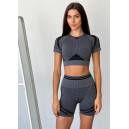 Кроп Топ Спортивний Темно Сірий