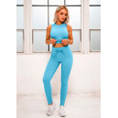 Легінси Голубі в Рубчик з Push-Up Ефектом