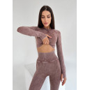 Комплект Легінси з Push-Up Ефектом + Рашгард Коричневий