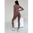 Комплект Легінси з Push-Up Ефектом + Рашгард Коричневий