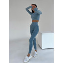 Комплект Легінси з Push-Up Ефектом + Рашгард Синій