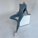 Комплект Легінси з Push-Up Ефектом + Рашгард Синій