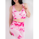 Топ Спортивний Біло Рожевий