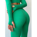 Легінси Зелені в Рубчик з Push-Up Ефектом