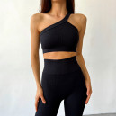 Топ Спортивний Чорний в Рубчик