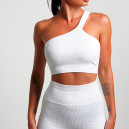 Топ Спортивний Білий в Рубчик