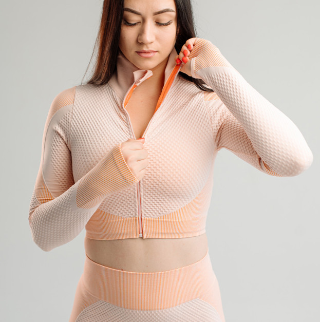 Рашгард на Блискавці Персиковий з Візерунком