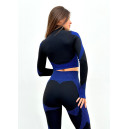 Рашгард на Блискавці Чорно Синій з Візерунком