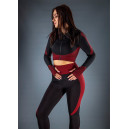 Рашгард на Блискавці Чорно Бордовий з Візерунком