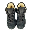 New Balance 574 All Black Suede Winter С МЕХОМ