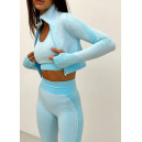 Рашгард на Блискавці Голубий з Візерунком