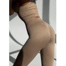 Комплект Легінси з Push-Up Ефектом + Топ в Рубчик Бежевий