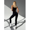 Комплект Легінси з Push-Up Ефектом + Топ в Рубчик Чорний