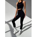 Комплект Легінси з Push-Up Ефектом + Топ в Рубчик Чорний