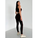 Легінси Темно Бордові в Рубчик з Push-Up Ефектом