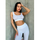 Легінси Білі в Рубчик з Push-Up Ефектом