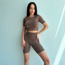 Велосипедки Коричневі в Рубчик