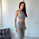 Топ Спортивний Сірий в Рубчик