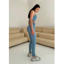 Топ Спортивний Голубий в Рубчик