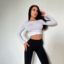 Кроп Топ з Довгим Рукавом Білий