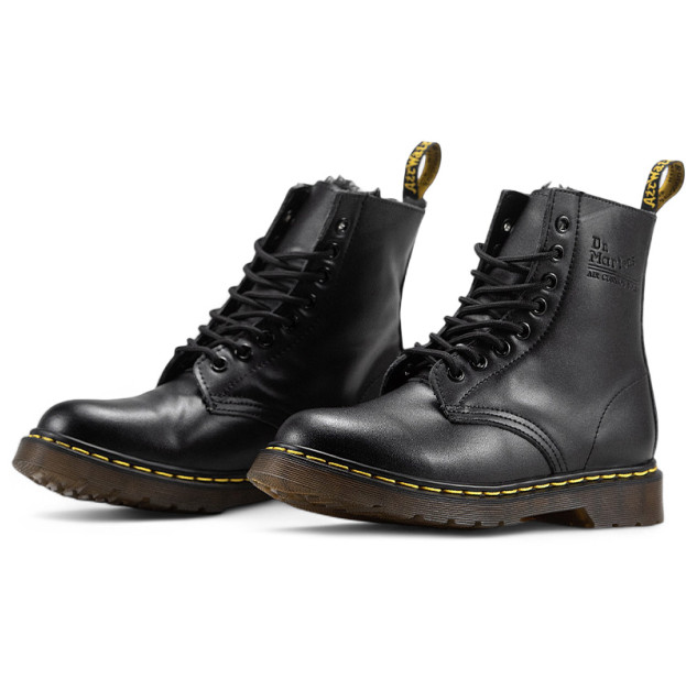 Dr. Martens 1460 Smooth Leather Lace Up Boots З ХУТРОМ