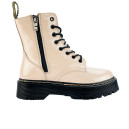 Dr. Martens Jadon Leather Polished Boots Beige С МЕХОМ