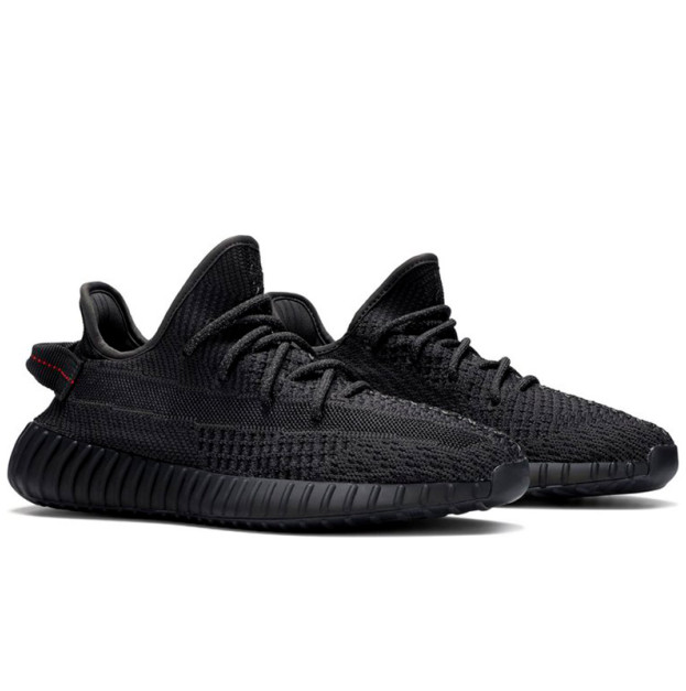 Adidas Yeezy 350 boost V2 Static Black (Шнурки с рефлективом Reflective Laces) FU9006