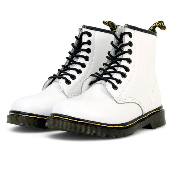 Dr. Martens 1460 Smooth Leather Lace Up Boots White З ХУТРОМ