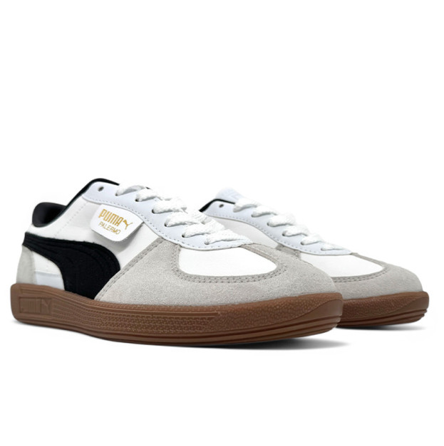 Puma Palermo Leather White Grey Black Gum 396464-01