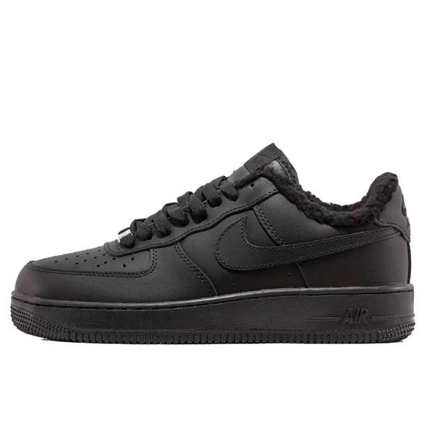 Nike Air Force 1 Low Black Winter С МЕХОМ