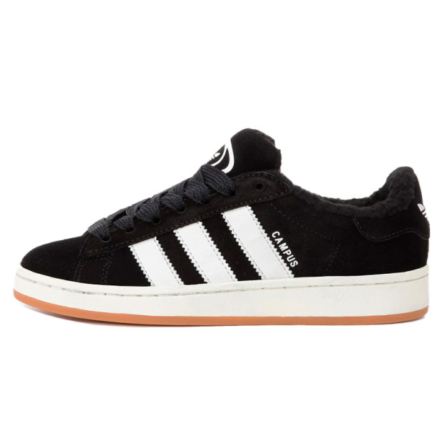 Adidas Campus Black White Winter С МЕХОМ