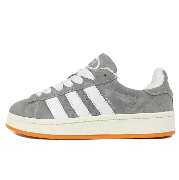 Adidas Campus Light Grey White Winter С МЕХОМ