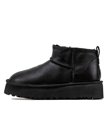 UGG Ultra Mini Platform Leather Black Premium