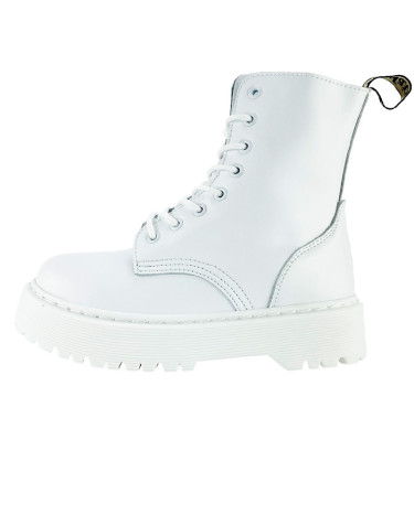 Dr. Martens Jadon Smooth Leather Boots Zip White