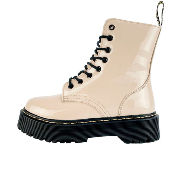 Dr. Martens Jadon Leather Polished Boots Beige С МЕХОМ