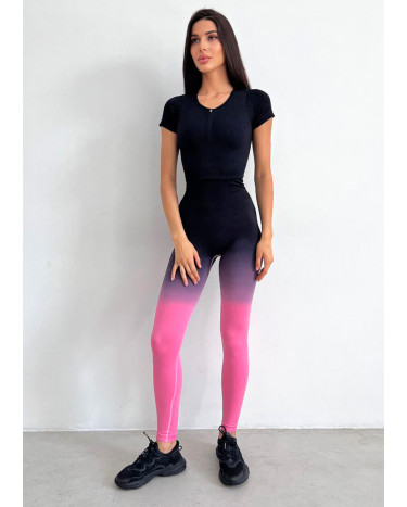 Легінси Чорно-Рожеві з Push-Up Ефектом