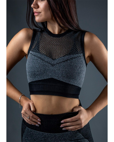 Топ Спортивний Чорно Сірий