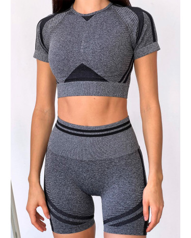 Кроп Топ Спортивний Темно Сірий
