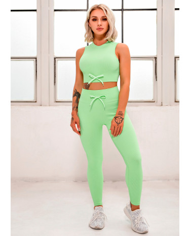 Легінси Салатові в Рубчик з Push-Up Ефектом