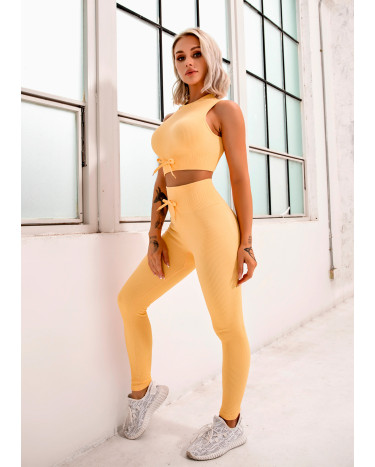 Легінси Жовтий в Рубчик з Push-Up Ефектом