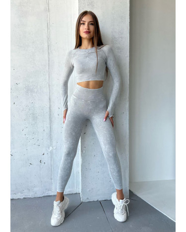 Комплект Легінси з Push-Up Ефектом + Рашгард Сірий