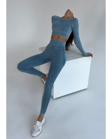 Комплект Легінси з Push-Up Ефектом + Рашгард Синій