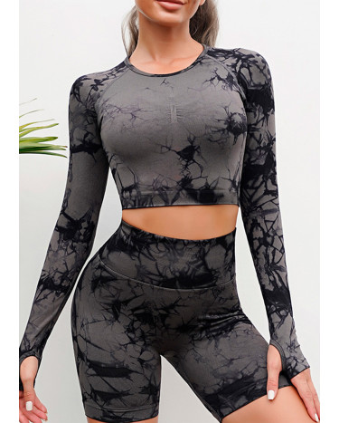 Спортивні Шорти Сіро Чорні з Push-Up Ефектом