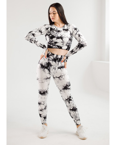 Легінси Чорно Білі з Push-Up Ефектом