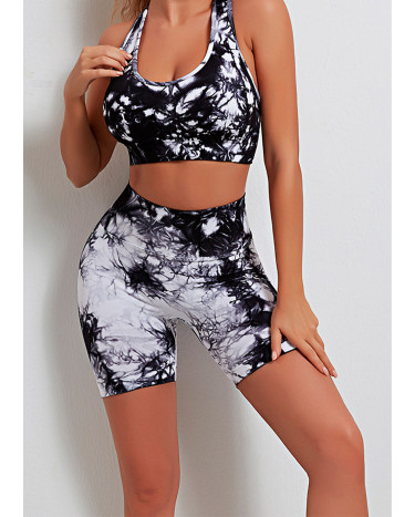 Спортивні Шорти Чорно Білі з Push-Up Ефектом