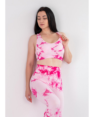 Топ Спортивний Біло Рожевий