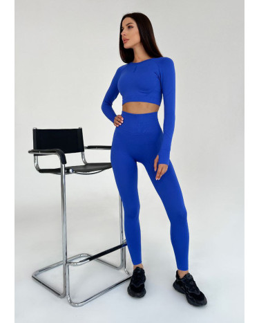 Комплект Легінси з Push-Up Ефектом + Рашгард Синій